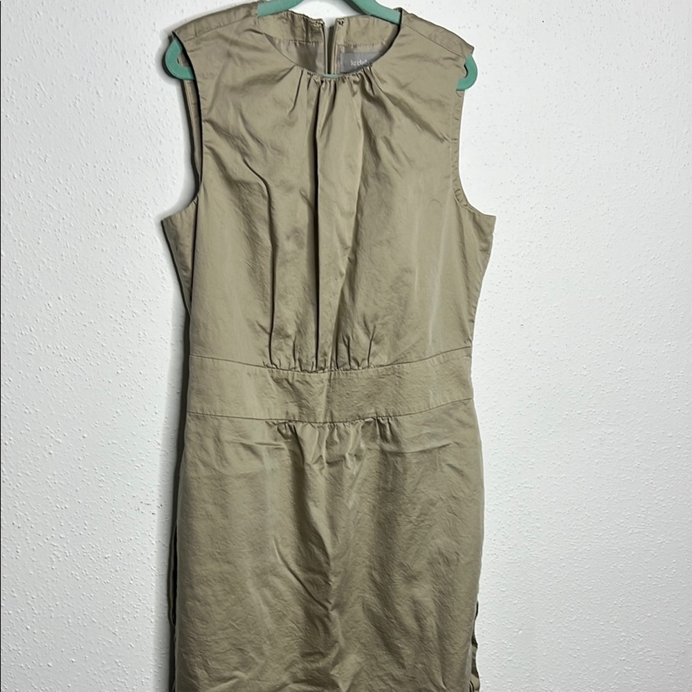Liz Claiborne Tan Ruched Midi Dress